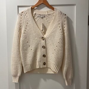 LOFT Cream Knit Cardigan